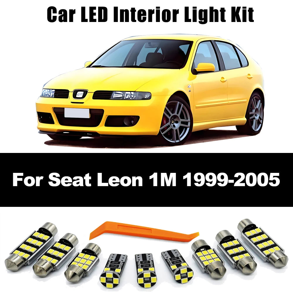 14Pcs Canbus No Error LED Bulb Interior Dome Map Reading Trunk Light Kit For 1999 2000 2001 2002 2003 2004 2005 Seat Leon 1M MK1