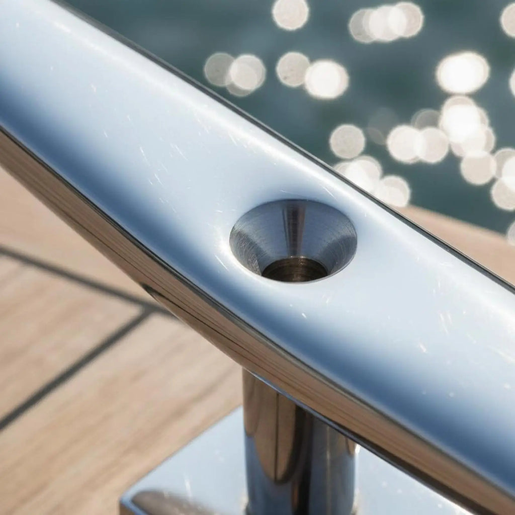 Stainless Steel Boat Cleat Countersunk Holes Marine Rope Cleat Shiny Chrome Hardware - Automotive LED Light