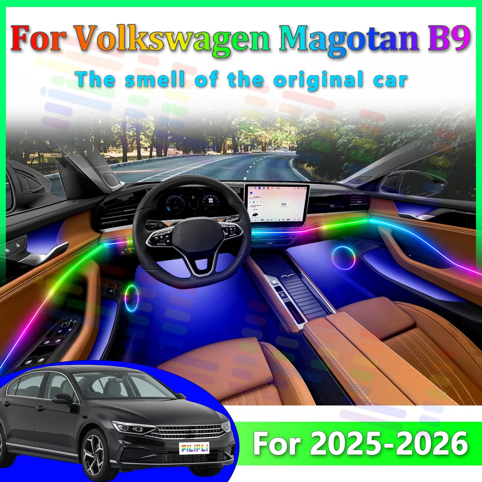 RGB - Ambient Light - for VW B9 2025-2026 - App Control - Car Interior Lighting | AUTOKITSHOP