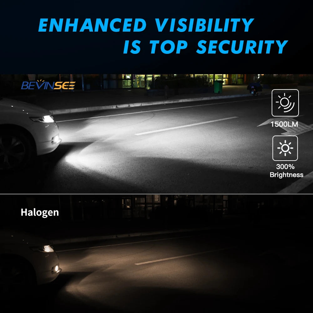 BEVINSEE 2PCS 880 H27W/1 LED Fog Lights 80W 1500LM DRL LED Bulb For Hyundai KIA Ford Subar