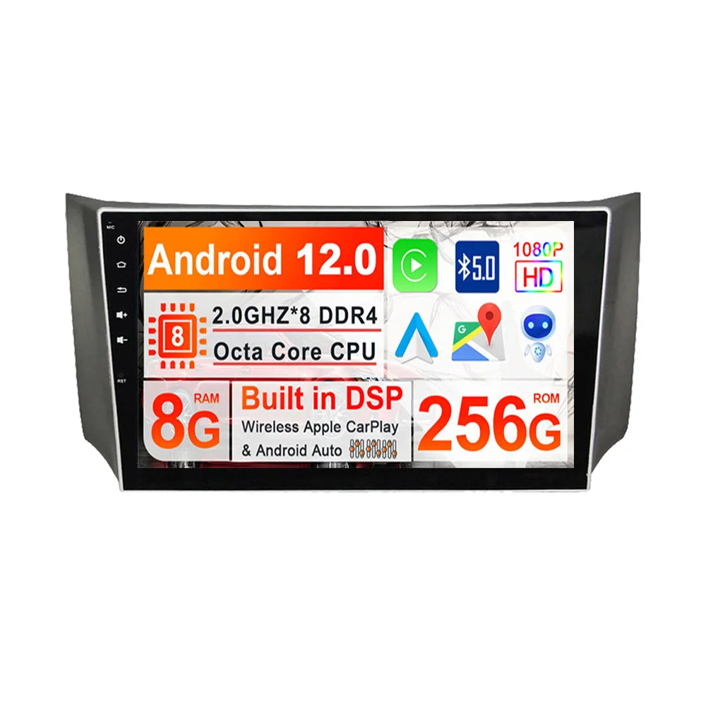 Android14 Car GPS Navigation Head Unit For Nissan Pulsar 2012-2021 Auto Radio Tape Recorde