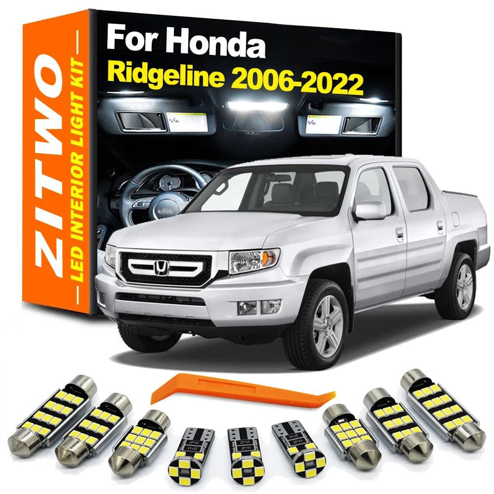 ZITWO LED Interior Dome Map Light Kit For Honda Ridgeline 2006-2015 2016 2017 2018 2019 2020 2021 2022 Car LED Bulb Accessories