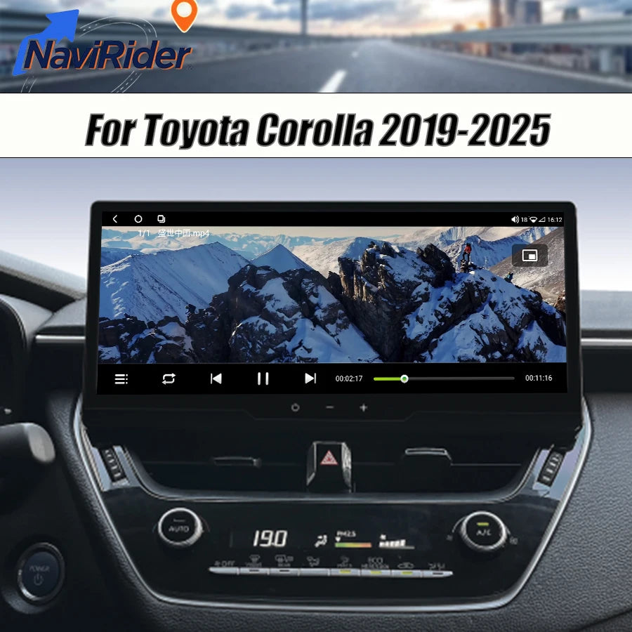 For Toyota Corolla 2019-2025 12.3inch Car Radio Stereo Android Auto Wireless Carplay Scree