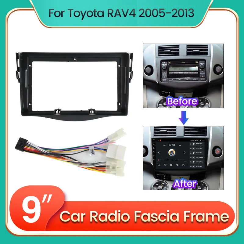 9 Inch Car Radio Fascia Frame Adapter for Toyota RAV4 Rav 4 2005-2013 2Din Android DVD Mou | AUTOKITSHOP