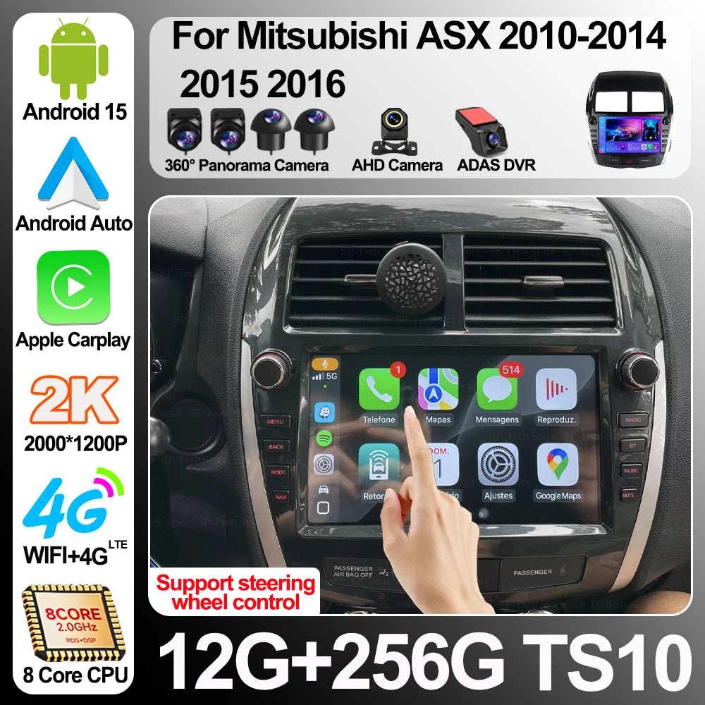 Android 16 Car Dvd For Mitsubishi Asx 2010-2014 2015 2016 Stereo Head Unit Dashcam No 2din | AUTOKITSHOP