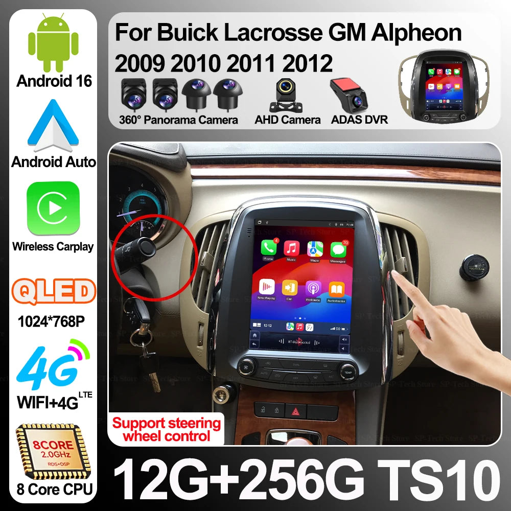 9.7" For Buick Lacrosse Gm Alpheon 2009 2010 2011 2012 Car Radio Android 16 Multimedia Vid | AUTOKITSHOP