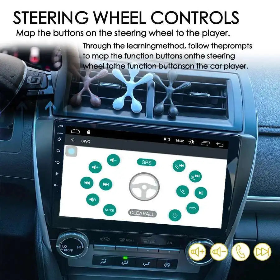 AI Voice Android 15 Car Radio For Toyota Camry 7 XV 50 55 2012 - 2014 GPS DSP CarPlay Ster