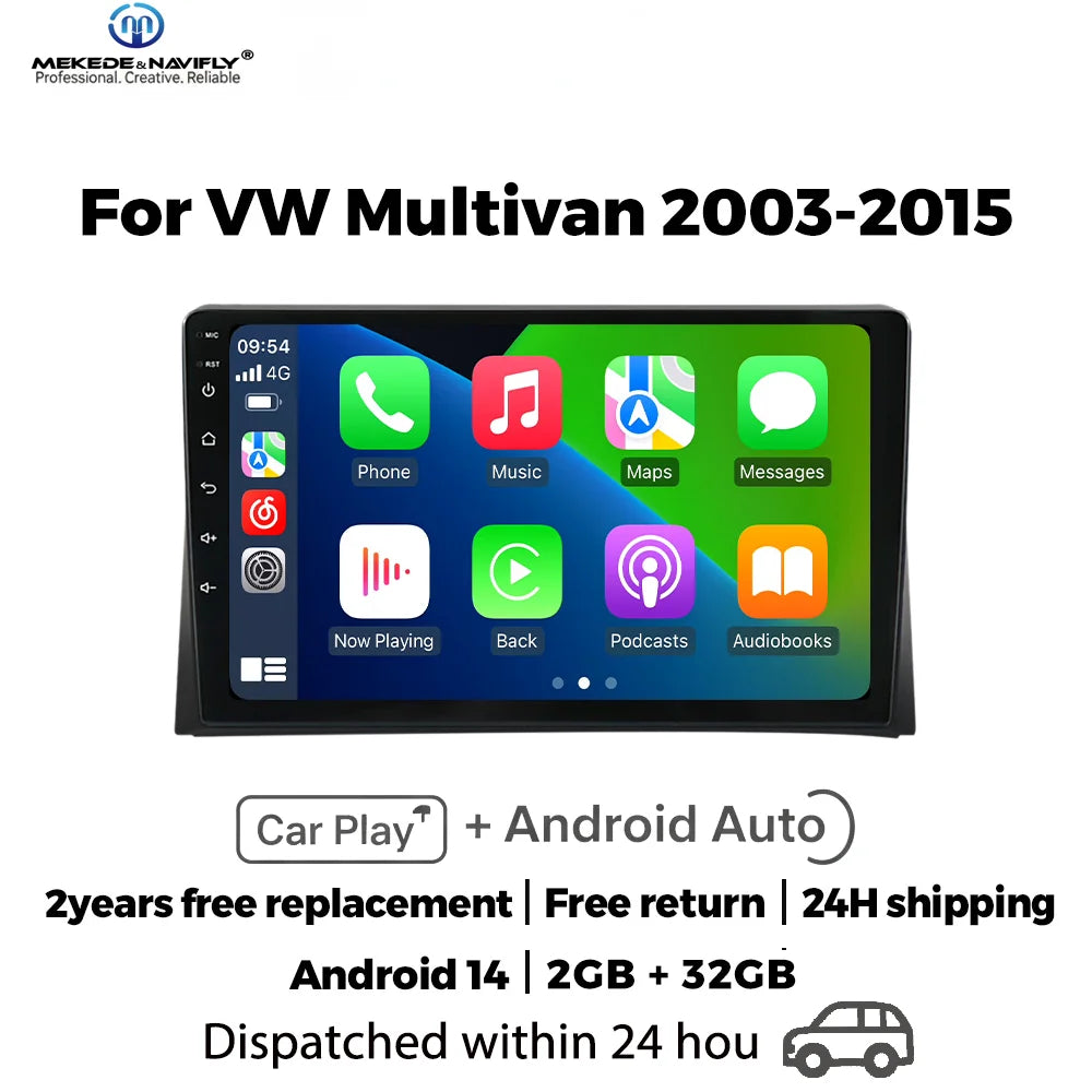 IPS touch screen 9 inch Car Radio For Volkswagen Multivan T5 2003 - 2015 Wireless Carplay