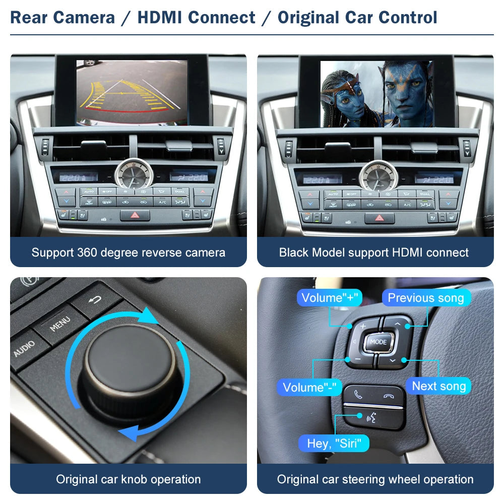 Wireless CarPlay Android Auto for Lexus NX RX IS ES GS RC CT LS LX LC UX GX 2014-2019, wit | AUTOKITSHOP
