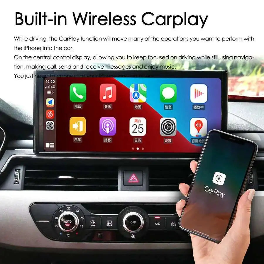 12.3 Inch Android 14 Qled Screen Car Radio For Audi A4 A5 Q5 B9 2016-2025 Auto Multimedia