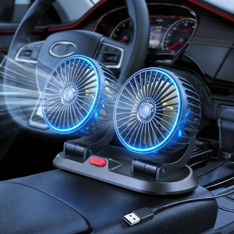 1/2/3 Head Car Fan Summer Air Cooler USB/12V/24V Adjustable 2 Speeds Silent Fan for Home Desk Of - Automotive LED Light
