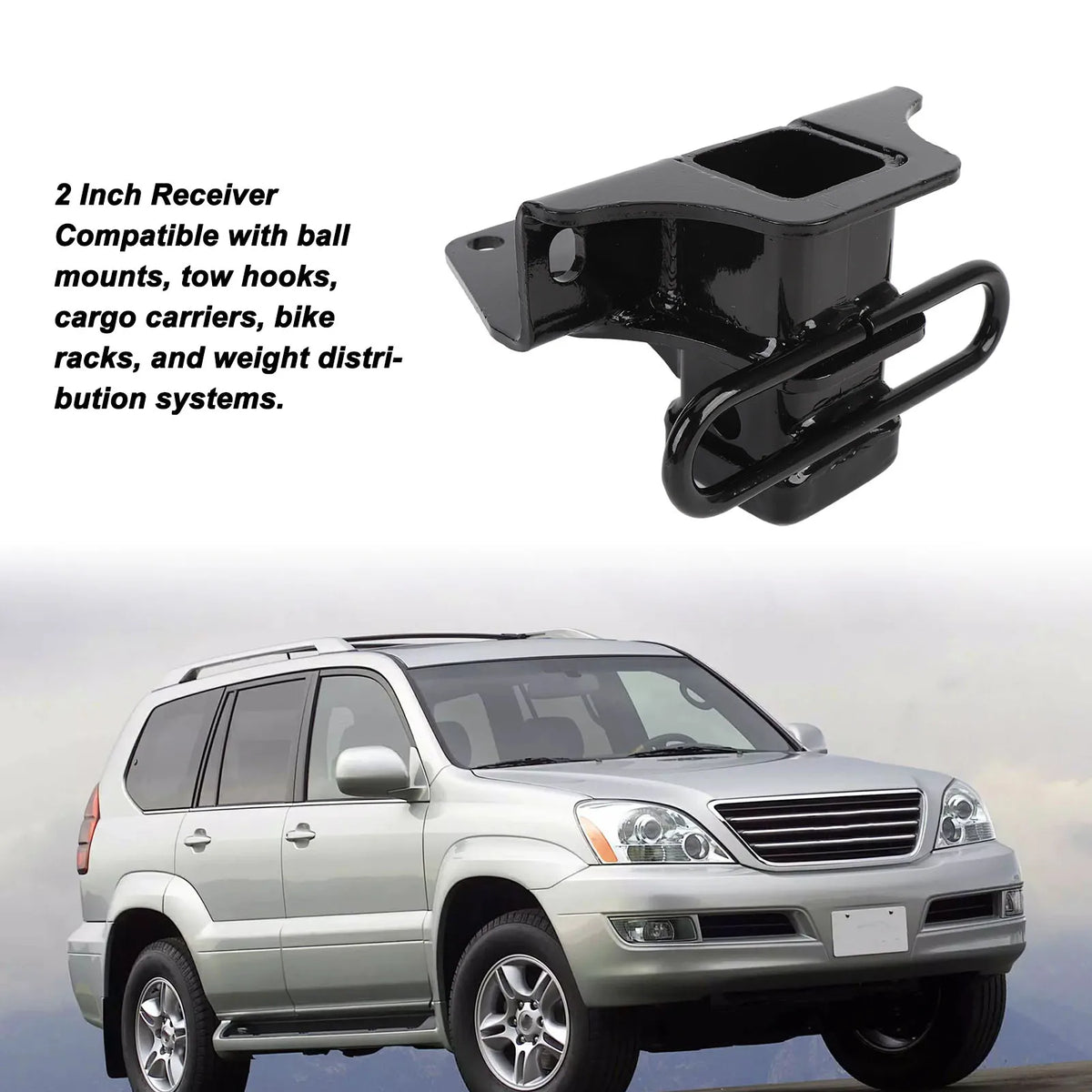 Heavy Duty Trailer Hitch Trailer Hitch Heavy Duty Steel 2in Receiver Multifunctional Trailer Tow - Automotive LED Light