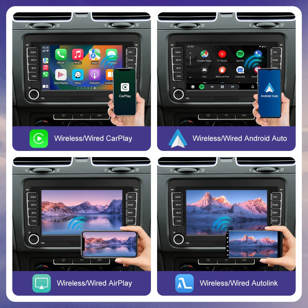 7inch Linux Wireless CarPlay Android Auto For Volkswagen/Seat/Skoda/Passat/Golf/Polo Car R | AUTOKITSHOP
