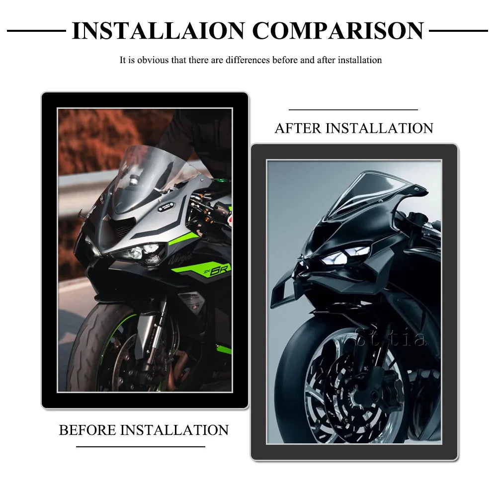 For Kawasaki NINJA ZX6R ZX 6R ZX-6R 2024 2025 2026 Motorcycle Side Winglet Front Spoiler Wing Fa - Automotive LED Light