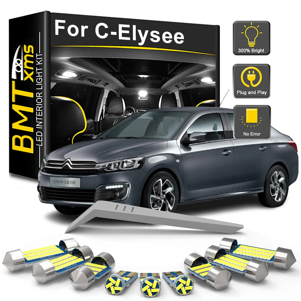 10-Piece LED Interior Light Kit for Citroen C-Elysee - Canbus Error-Free Bulbs | AUTOKITSHOP