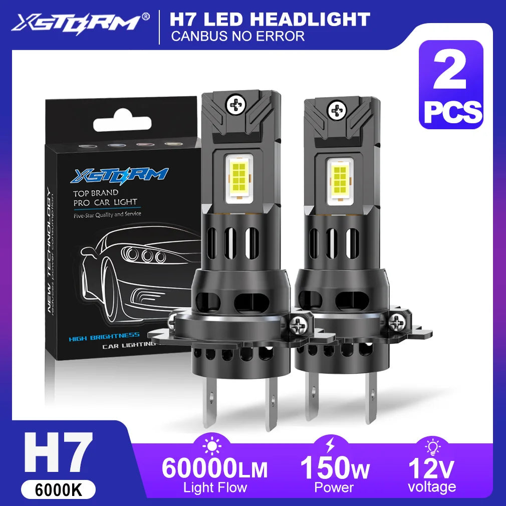XSTORM H7 LED Lights Bulbs 150W 60000LM H1 LED Headlights Canbus H4 LED Headlights Car Tur