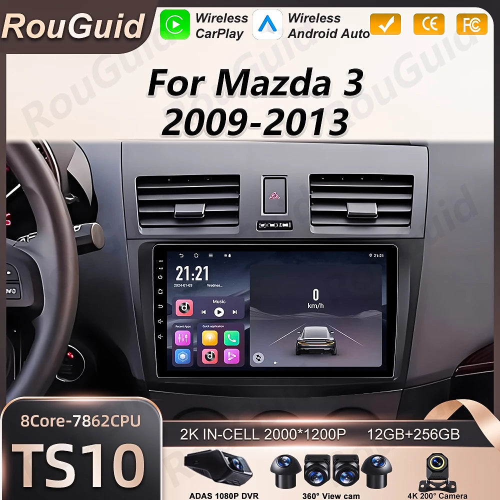 Android16 Auto Car Radio For Mazda 3 2009 2010 2011 2012 2013 GPS Carplay DSP Navigation V | AUTOKITSHOP