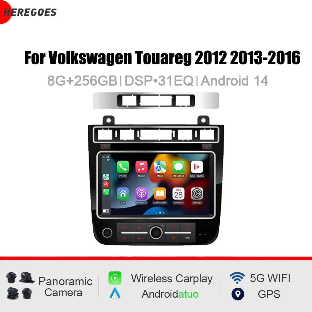 7" CarPlay DSP Android 15 8 Core 12GB RAM 256GB ROM Car Radio GPS Multimedia Player for Volkswagen Touareg 2012-2016 - 2