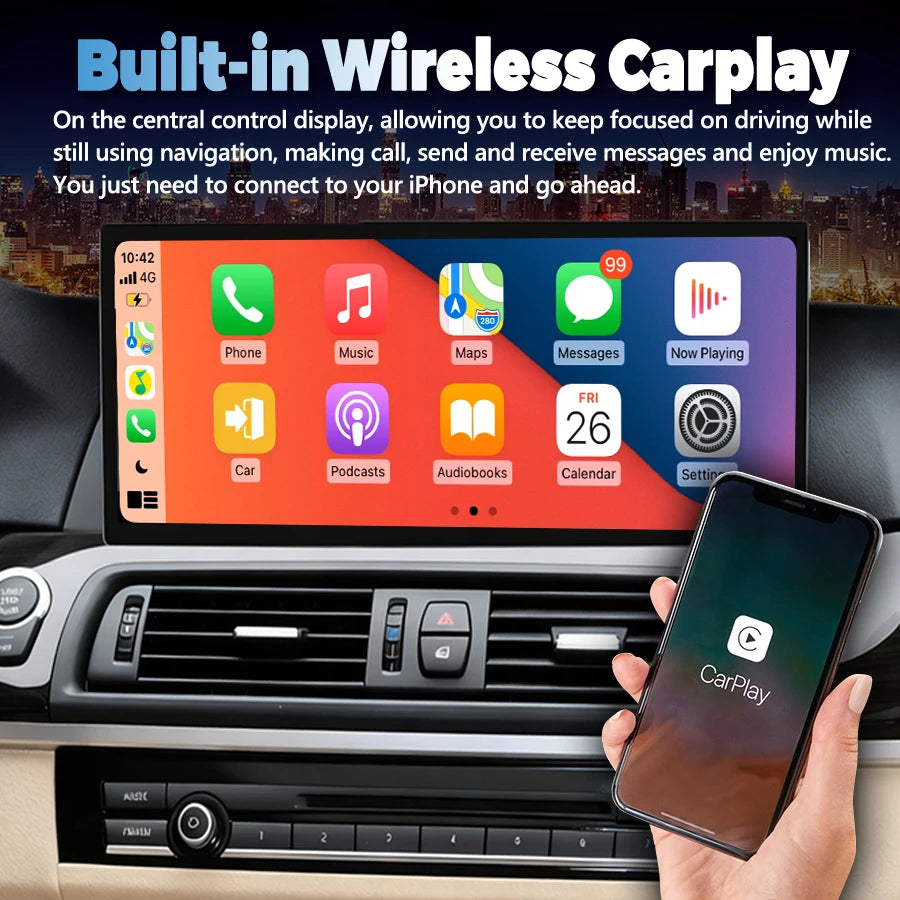 15.8 Inch Android Auto For BMW 5 Series F10 F11 2011-2012 Wireless Carplay Car Stereo GPS