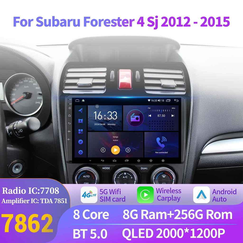 For Car Radio Multimedia GPS For Subaru Forester 4 Sj 2012-2015 Android 14 Navigation Head