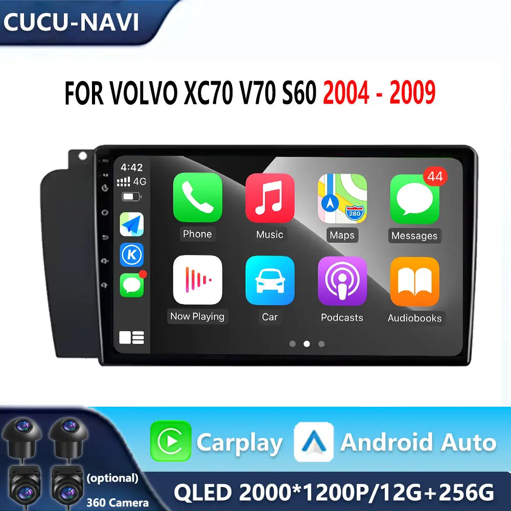 for Volvo XC70 V70 S60 2004 2005 2006 2007 2008 2009 9inch Car Intelligent System Radio Mu | AUTOKITSHOP