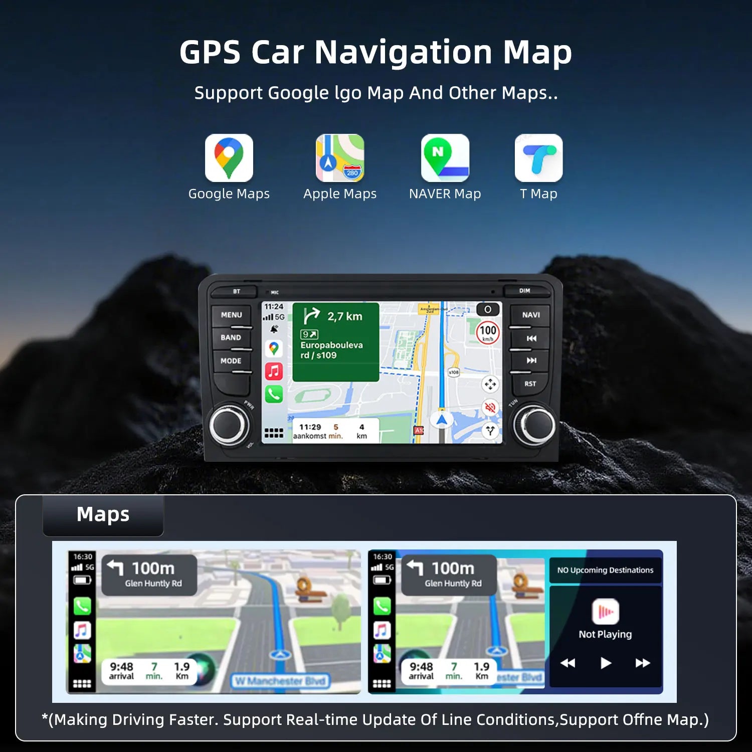 Android 13 Car Stereo Radio for Audi A3 8P 2003-2012 Multimedia Audio Player with CarPlay