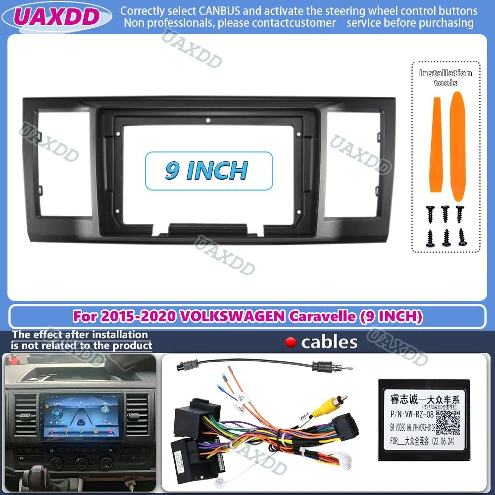 9 Inch Car Frame Fascia Adapter Canbus Box Decoder Android CD Radio Dash Fitting Panel Kit