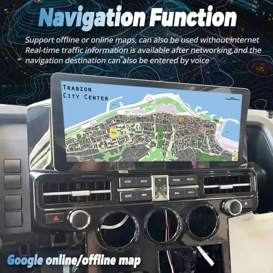 12.3Inch Auto radio For Toyota Hiace GRANVIA hiace 2019 GPS Navigation Video Player Androi
