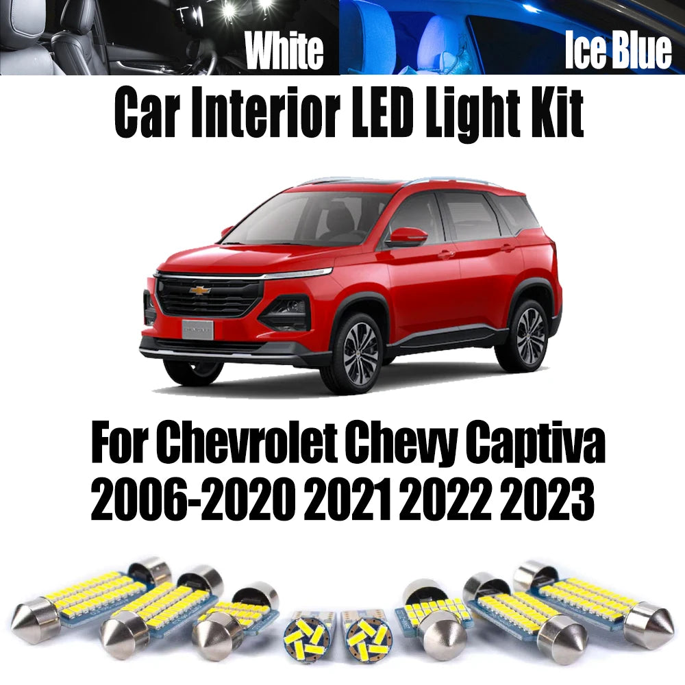 LED Interior Light Kit for Chevrolet Chevy Captiva 2006- 2022 - Canbus Dome Map Door Trunk Bulbs | AUTOKITSHOP