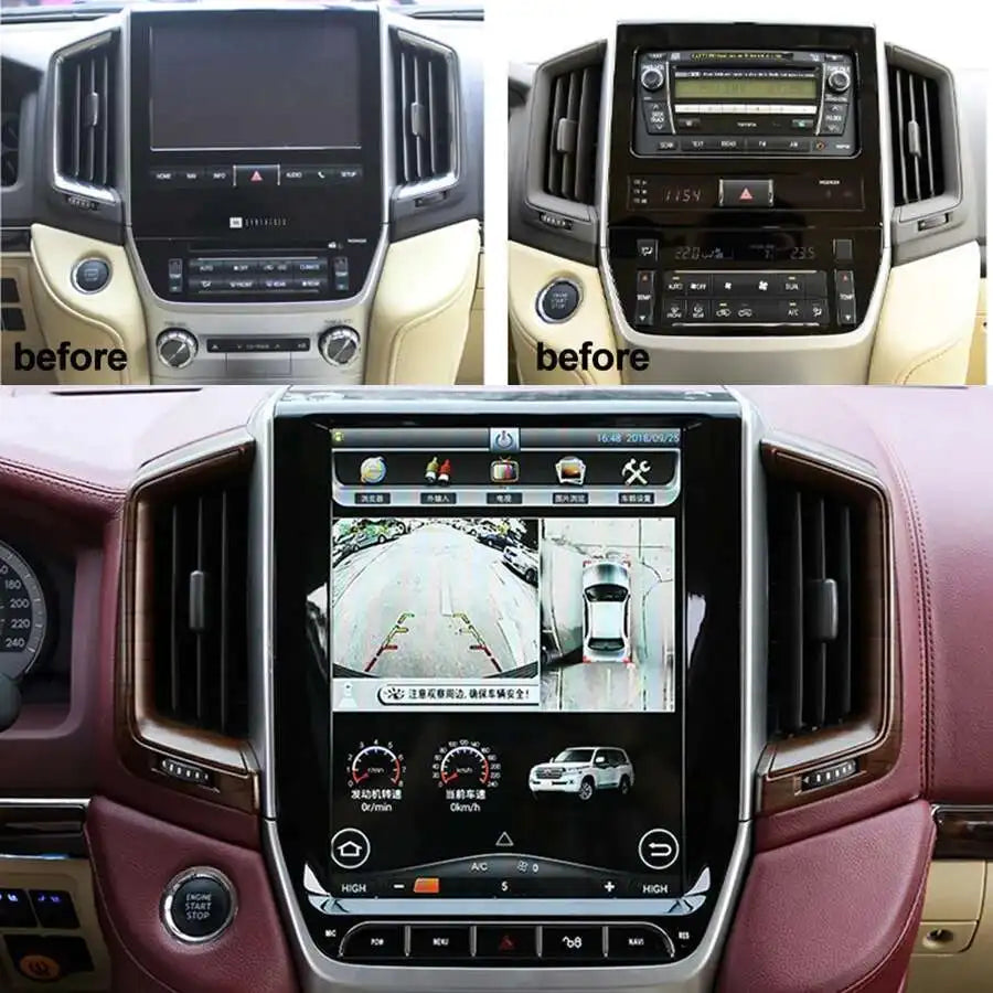 12.1INCH Car Multimedia Video PlayeFor TOYOTA LAND CRUISER LC200 2016 2017 Android Auto Wi