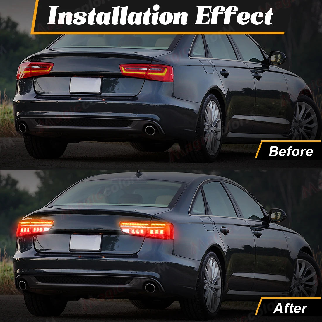 For Audi A6 C7 2012 2013 2014 2015 Tail Lamps Car LED Rear Driving Brake Parking Reverse T | AUTOKITSHOP