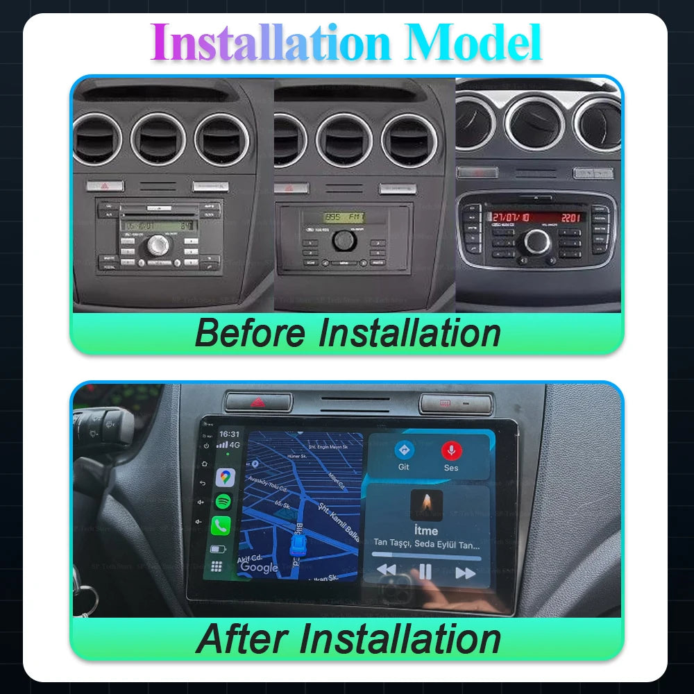 Android 16 For Ford Transit Tourneo Connect 2005-2014 Radio Bluetooth Navigation Gps Multi | AUTOKITSHOP