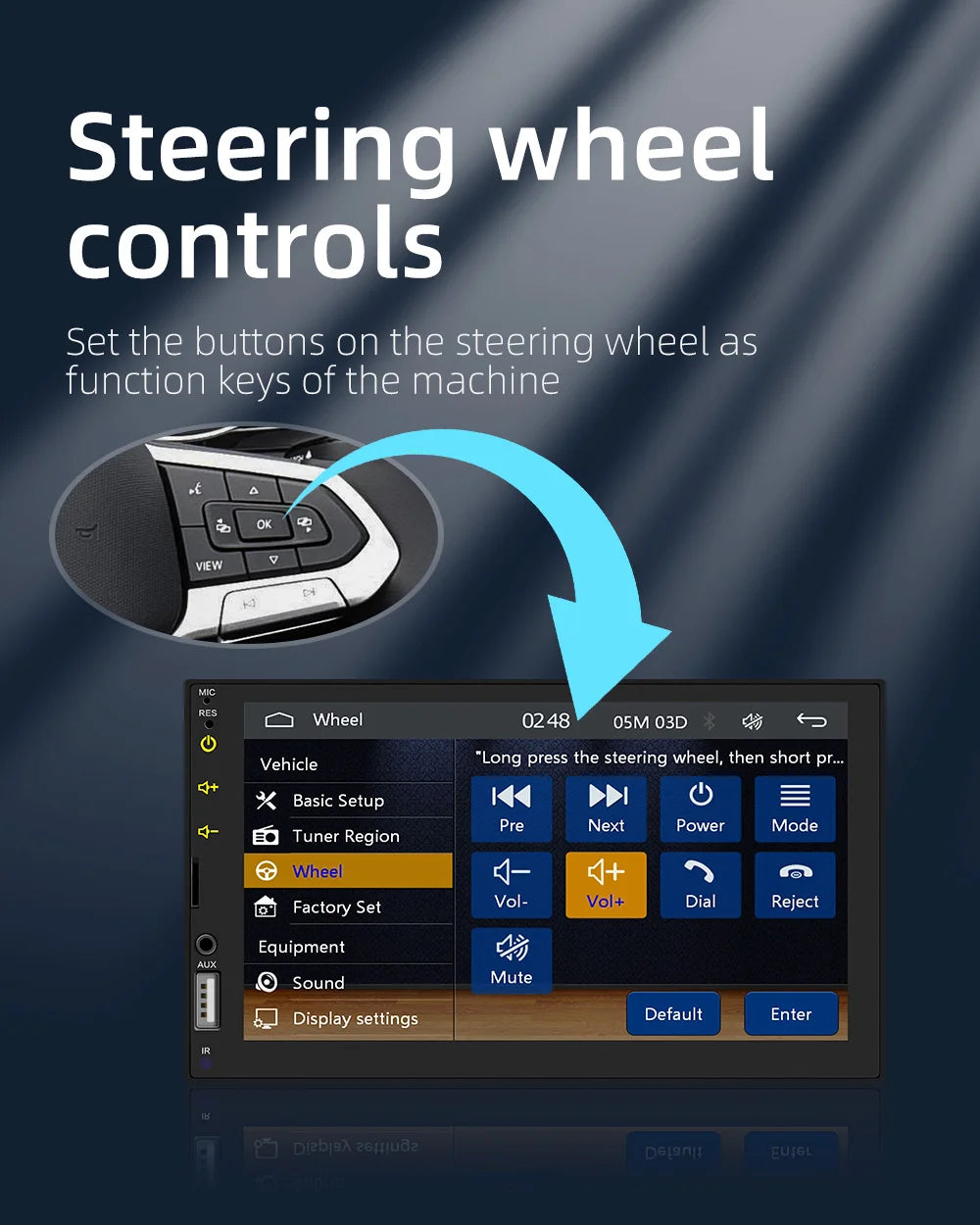 BQCC 7 Inch 1Din 2Din Car Radio Carplay Android Auto Multimedia Player HD Touch  Screen FM AUX BT MirrorLink Universal Car Audio