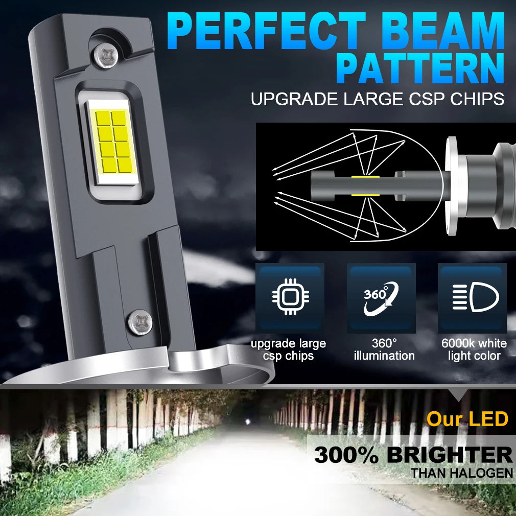 XSTORM H1 H3 Led Headlight Bulb Car Fog lights 20000LM Day Driving Light Auto H3 H1 Led La