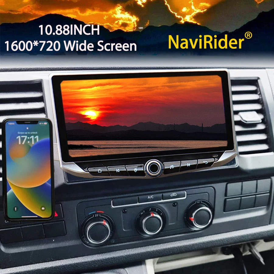 10.88" Android Qled Screen For VW Caravelle T6 2015 2016 2020 Video Player Carplay Type-C