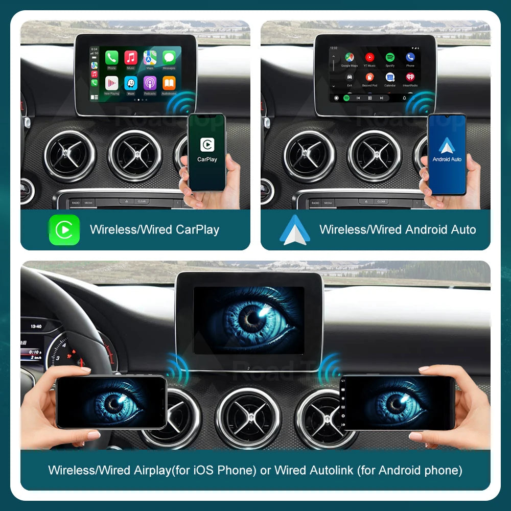 RoadTop Wireless CarPlay for Mercedes Benz A-Class W176 B-Class W246 GLA CLA 2016-2018 wit