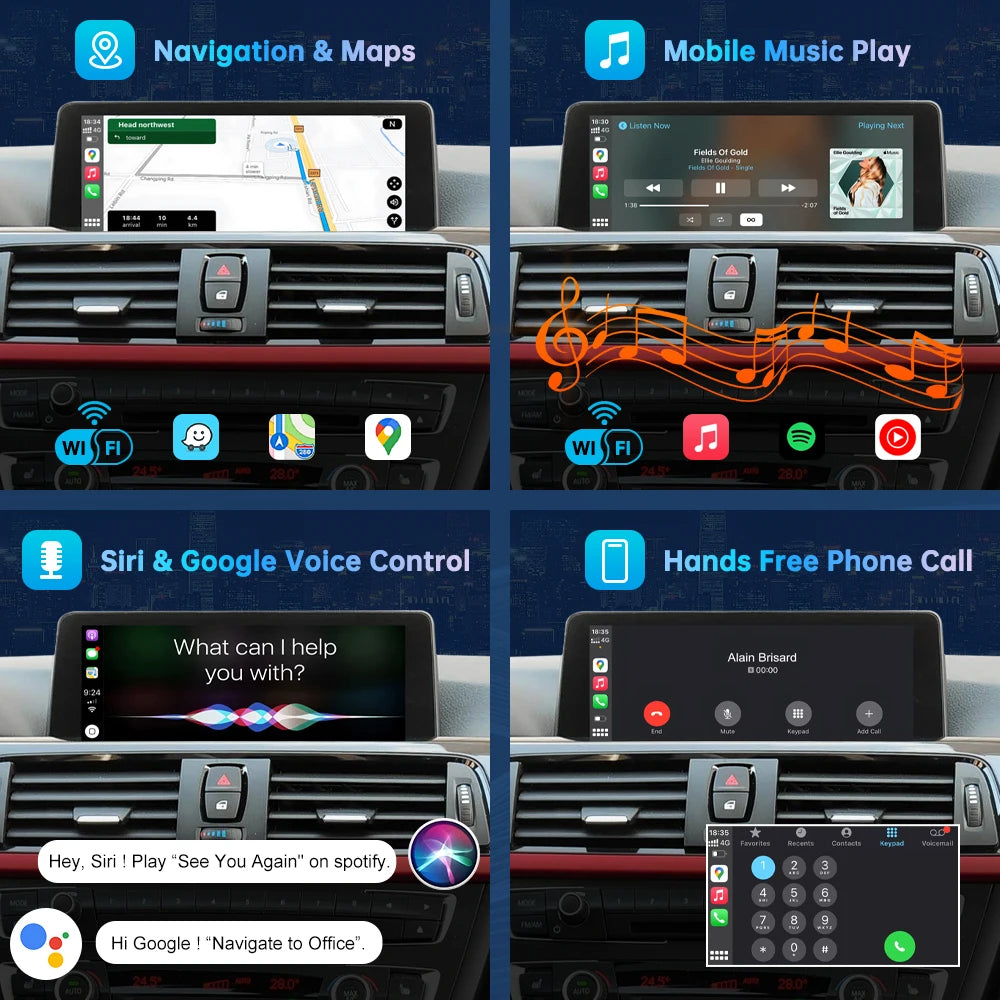 Road Top Wireless Carplay Decoder Interface For BMW 3 4 Series F30 F31 F32 F33 F34 F35 F36 | AUTOKITSHOP