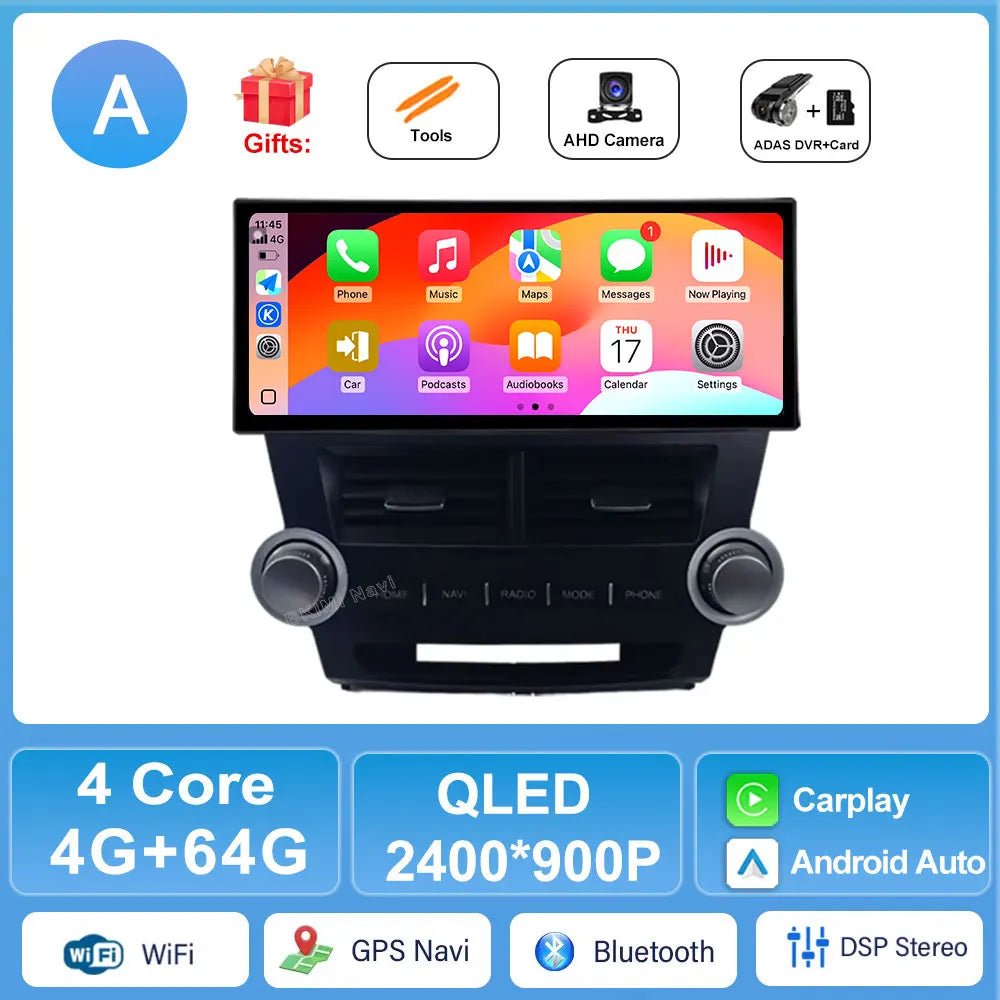 Toyota Highlander 2011-2014 Android Auto CarPlay Stereo with GPS & DSP | AUTOKITSHOP