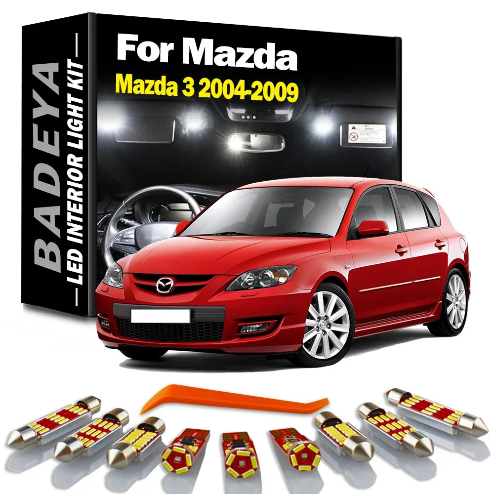 8-Piece LED Interior Light Kit for Mazda 3 BK Hatchback Saloon Mazda3 - Canbus Error-Free Bulbs | AUTOKITSHOP