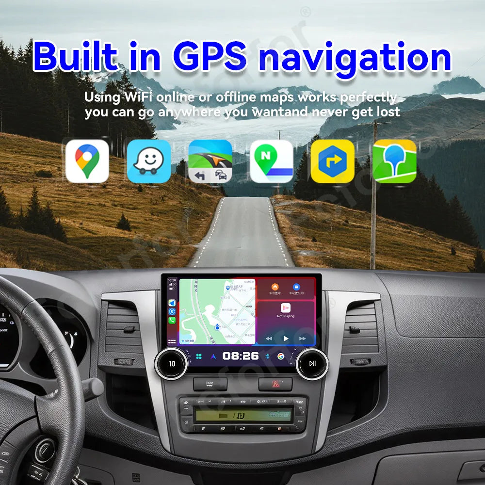 Sensitive Touch Screen Car Radio For Toyota Hilux 2002-2009 Android 15 11.5 Inch DSP Wirel