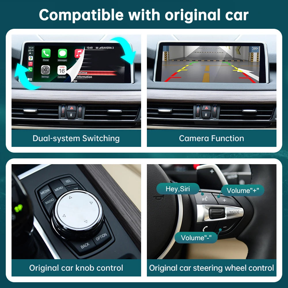 CN Wireless CarPlay RoadTop for BMW X5 F15 F85 X6 F16 F86 2014-2020 X1 F48 2016-2020 with