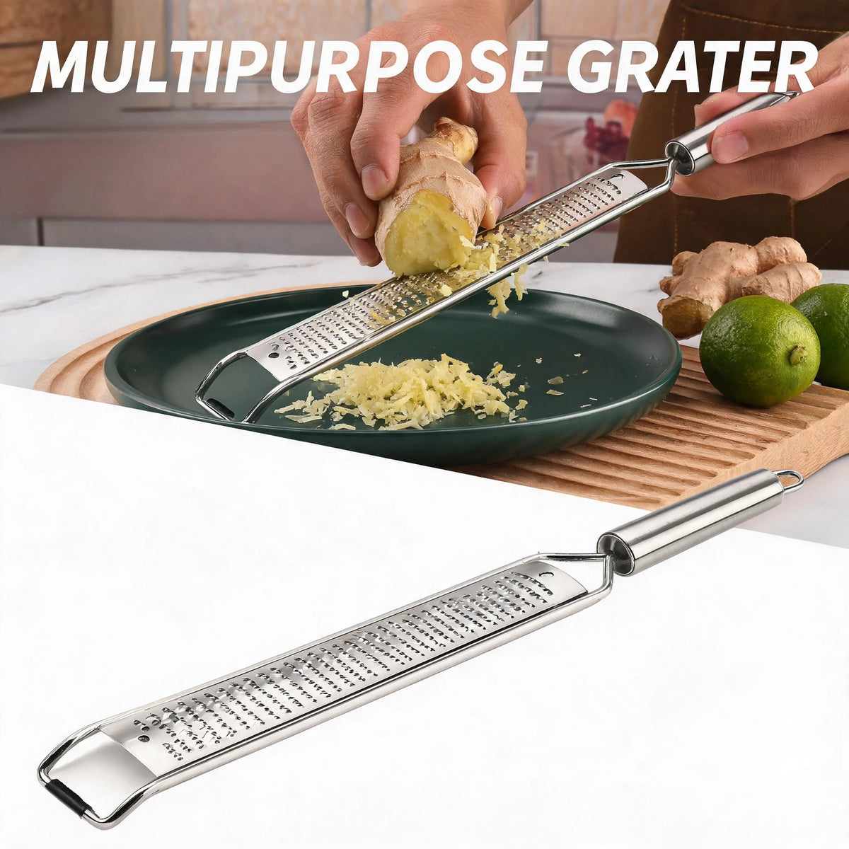 Double Sided Stainless Steel Cheese Grater Lemon Zester Garlic Ginger Shredder Slicer Non-slip H - Automotive LED Light