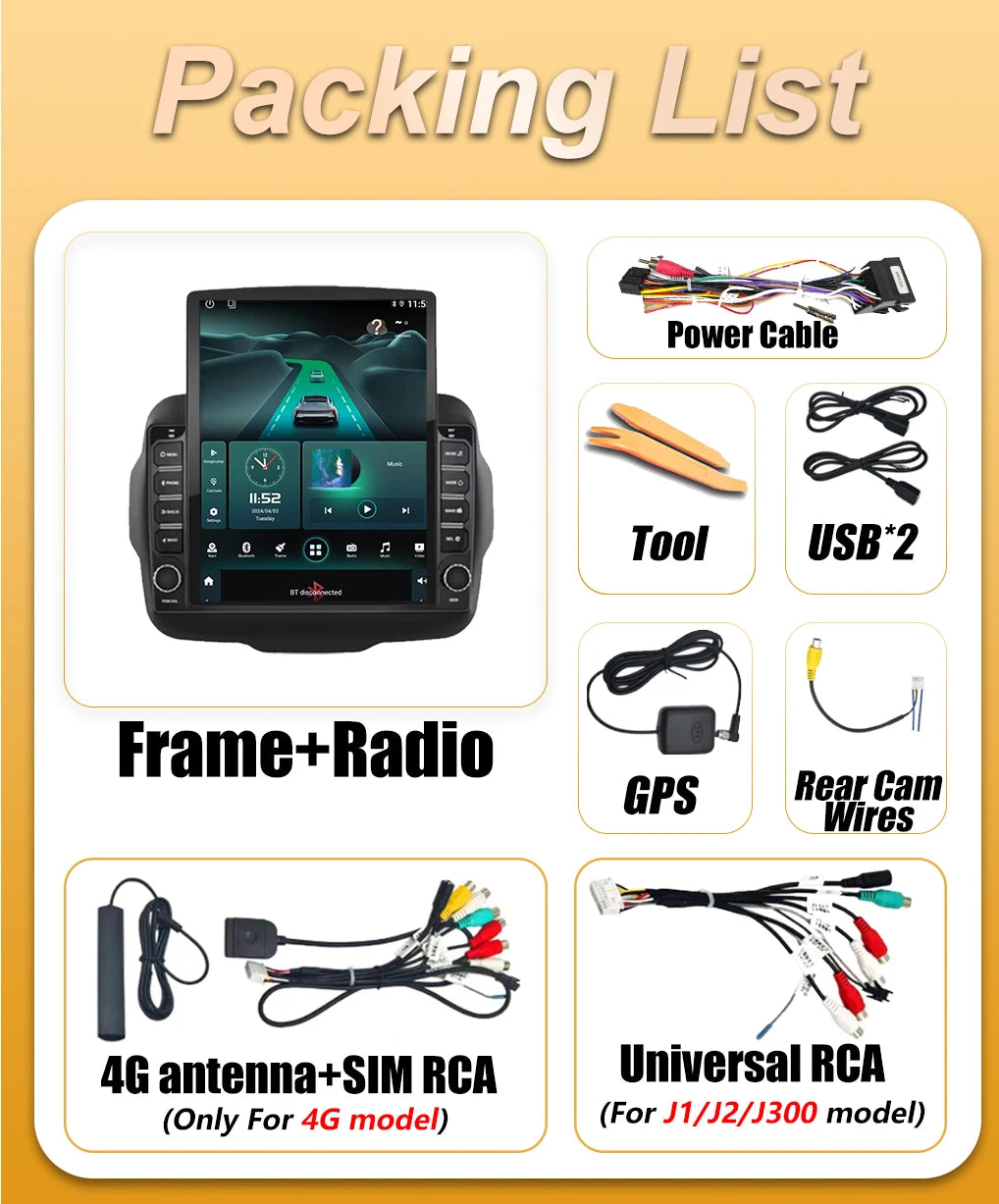 Android 16 Auto For Jeep Renegade 2016 2017 2018 2019 2020 Car Radio Carplay 5G BT Multime | AUTOKITSHOP
