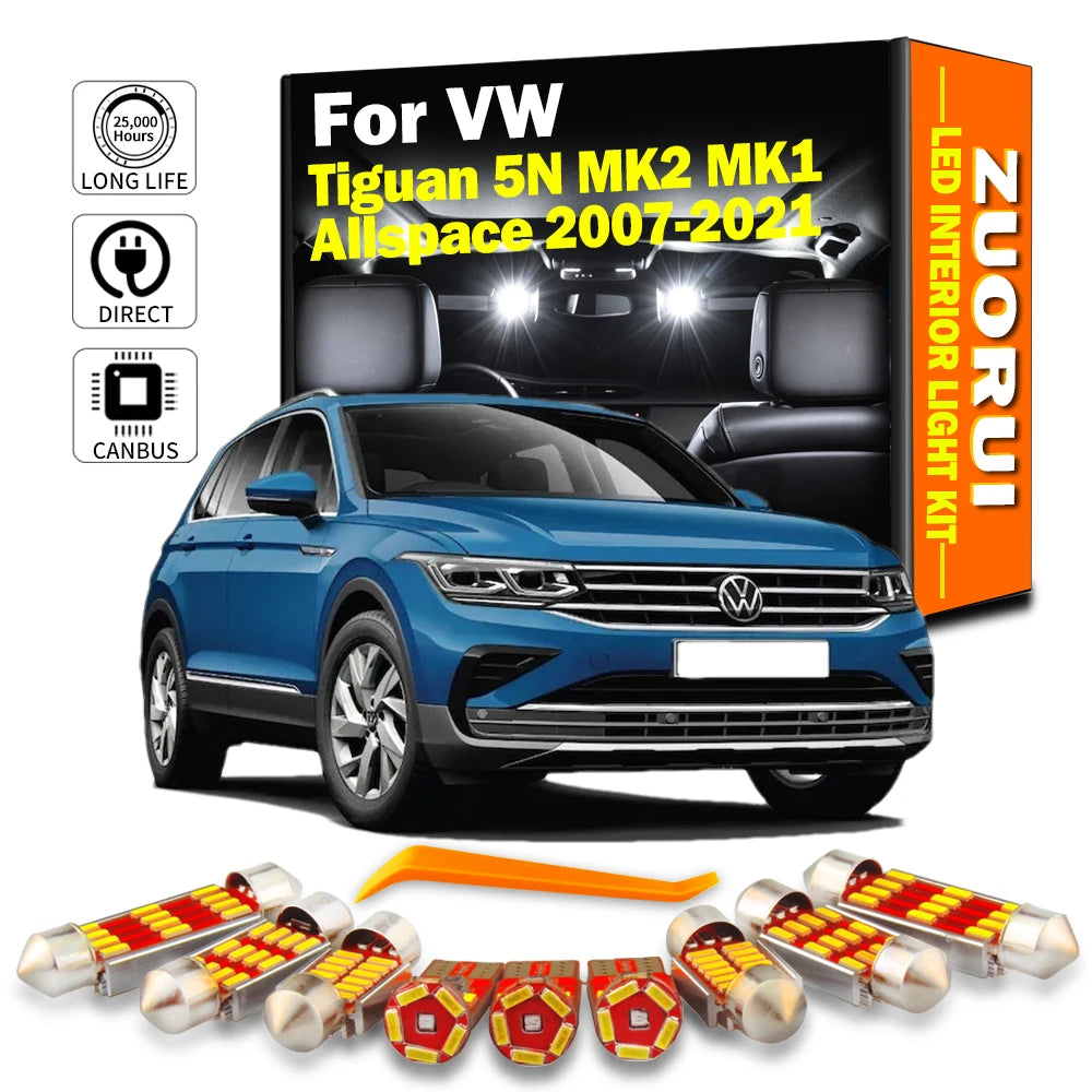 LED Interior Light Kit for VW Tiguan 5N MK2 MK1 Allspace - Canbus Error-Free Bulbs | AUTOKITSHOP