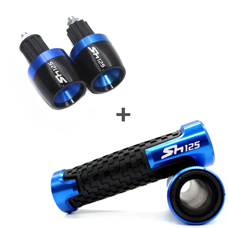 Motorcycle 22mm 7/8" CNC Handlebar Hand Grips Rubber Grip For HONDA SH125 SH125i SH 125 2014 201 - Automotive LED Light