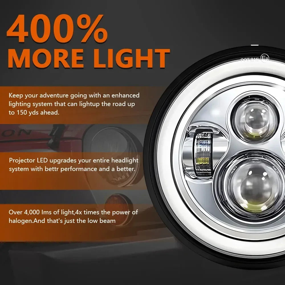 Motorcycle Headlight 7 inch LED For Harley Touring Ultra Classic Electra Street Glide Road
