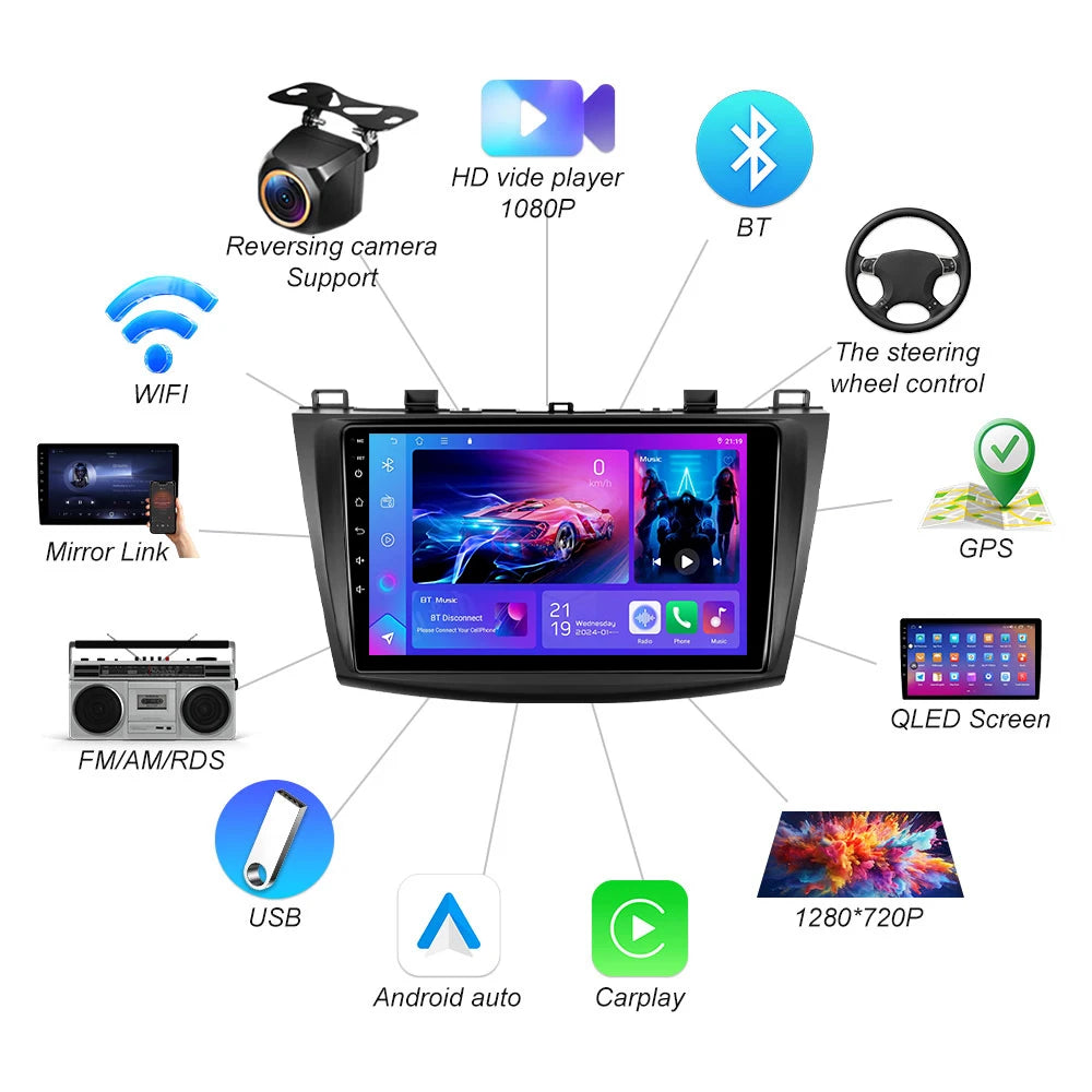 Android 16 For Mazda 3 2009 2010 2011 2012 2013 Car Radio Multimidia Player Gps Navigation | AUTOKITSHOP