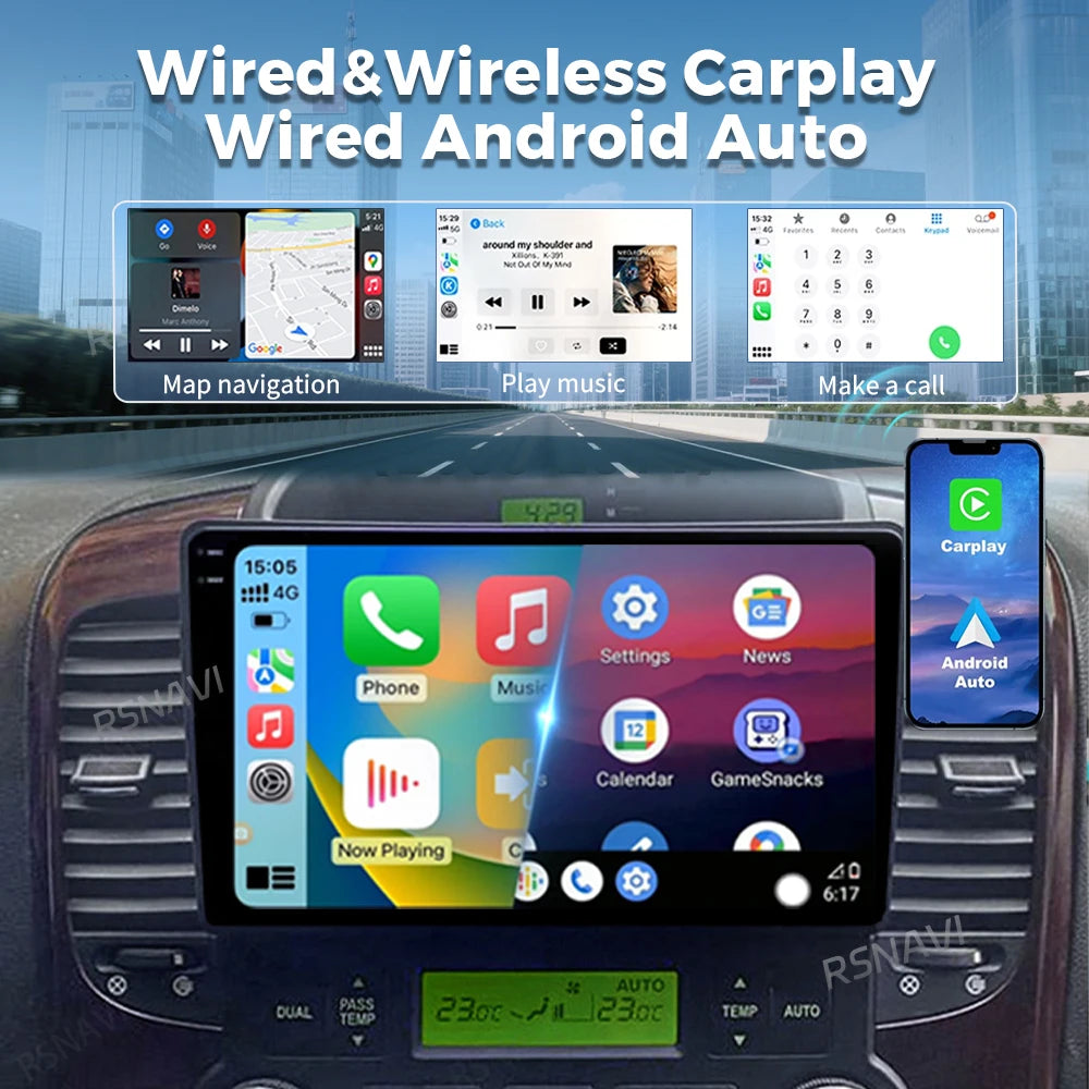 Android 16 For KIA Carnival VQ 2006 - 2014 2K QLED Android Car Radio Multimedia Video Play