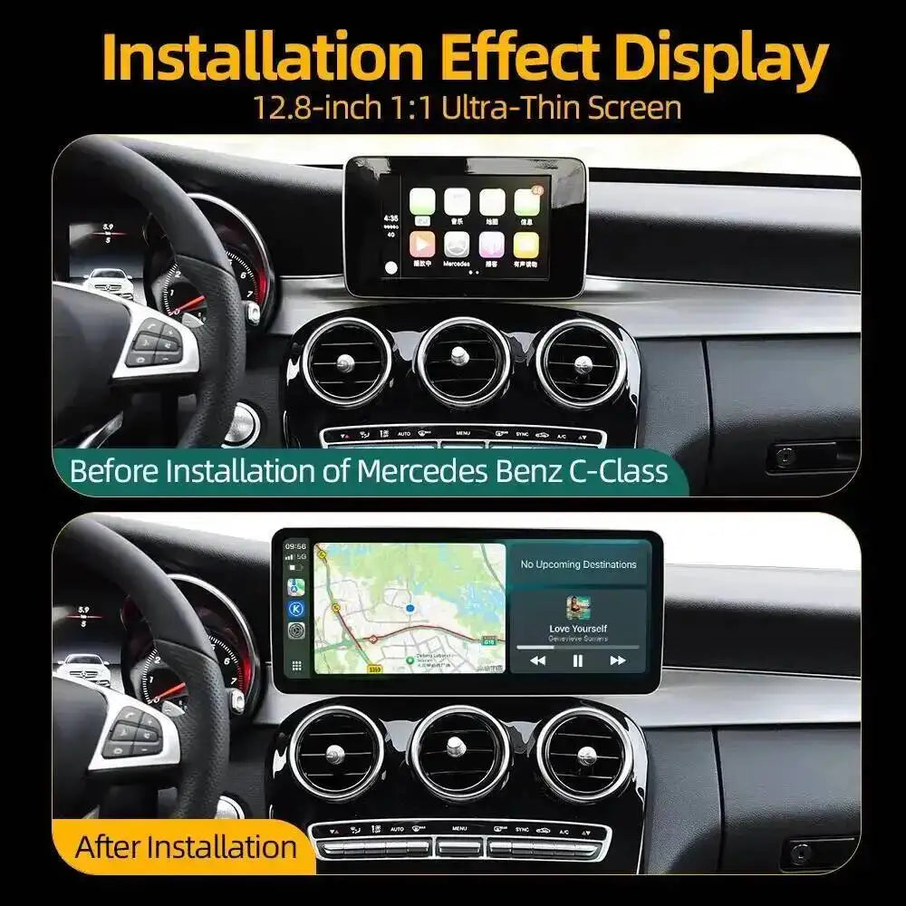 12.8inch Car Radio Carplay Android Auto Linux System For Mercedes Benz C Class GLC X253 W2 | AUTOKITSHOP