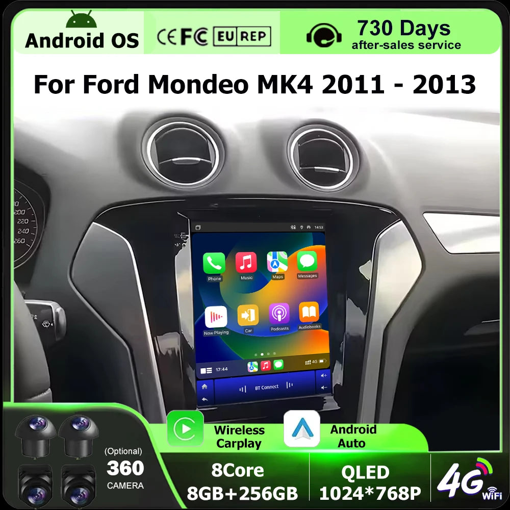 Car Radio Multimedia Video Player GPS Navigation Stereo For Ford Mondeo MK4 2011 - 2013 An